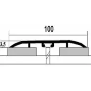Порог АПС 012 алюминиевый 900*100*3,5 мм одноуровневый (20 дуб беленый)