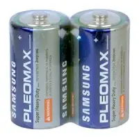 Элемент питания R20 алкалиновый (уп.спайка 2шт) Samsung Pleomax*