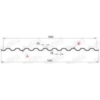 Профнастил "Металлпрофиль" С-21(Тип), 0.7 мм , оцинкованный 1.051 * м2