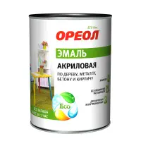 Эмаль ОРЕОЛ акриловая глянцевая жёлтая 0,9 кг