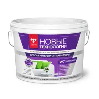 Краска ВДАК 2180 для стен и потолков моющаяся супербелая Новые технологии W7 25 кг