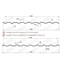 Профнастил "Металлпрофиль" МП-20(Тип), 0.5 мм Norman, PE, RAL **, 1.15 * м2