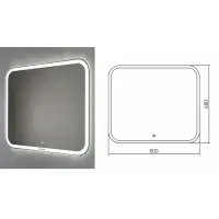 Зеркало GROSSMAN Comfort LED 80х68 с подсветкой и сенсорным выключателем
