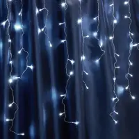 Гирлянда - бахрома электрическая, 240 LED белый, 5,3 м + 3м прозрачный шнур, CL23 Feron