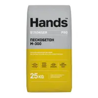 Сухая смесь М-300 пескобетон 25 кг HANDS Stronger