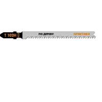 Пилки для лобзика по дереву, ДСП тип T102H, 100 х 75 мм, чистый рез, HCS, 2шт, ПРАКТИКА