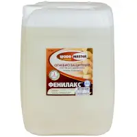 Огнебиозащита Wood Master Фенилакс 25 кг 1-2 гр. огнезащиты (золотисто-коричневый цвет) всесезонная (до -15°С)