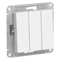 Механизм выключателя трехклавишный СП AtlasDesign 10А белый SE ATN000131 Systeme Electric