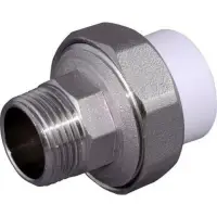 Муфта комбинированная разъемная PPR 20x1/2" с наружной резьбой (Американка) Россия