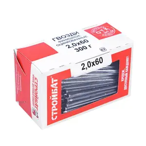 Гвозди финишные 2,0x60 цинк (уп 300г) Стройбат