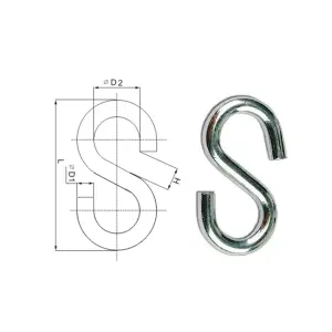 Крючок М 5 S-образный, оцинкованный