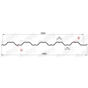Профнастил "Металлпрофиль" HC-35(Тип), 0.55 мм, оцинкованный 1.060 * м2