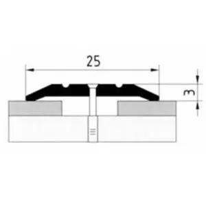Порог АПС 001 алюминиевый 900*25*3 мм одноуровневый (33-ясень)