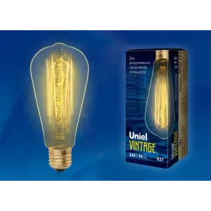 Лампа накаливания 60Вт E27 220В 300Лм Конус прозрачный Винтаж Uniel IL-V-ST64-60/GOLDEN VW02