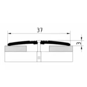 Порог АПС 003 алюминиевый 1350*37*3 мм одноуровневый (19 венге)