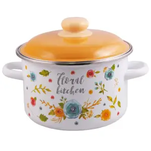 Кастрюля Appetite Floral kitchen 6RD161M эмаль 2л