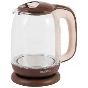 Чайник ENERGY E-281 (1.7л) стекло, пластик, цвет коричневый