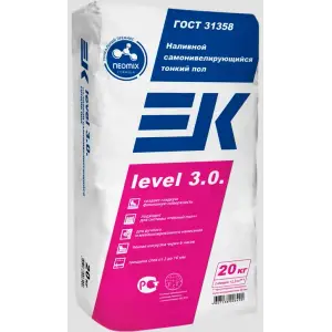 Наливной пол ЕК LEVEL 3.0 финишный тонкослойный 20 кг