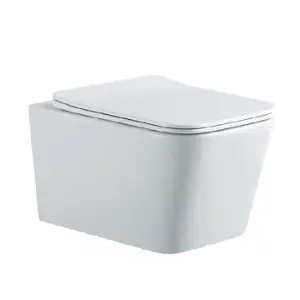 Унитаз подвесной AQUATEK ЛИБРА безободковый 520*360*290мм, с тонким сиденьем микролифт, крепеж