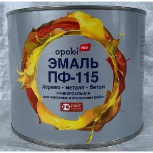 Эмаль ПФ-115 желтая 10кг Opoki PRO