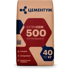 Цемент тарированный ПЦ М500 Д20 ЦЕМЕНТУМ ExtraCEM 40 кг / ЦЕМ II/А-И 42.5Б