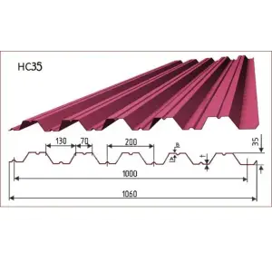 Профнастил НС-35(Тип), 0.5 мм, Полиэстер, RAL ** 1.06 * м2