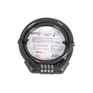 Замок велосипедный с автомат. запиранием Punto (Пунто) PK-BIKE-1010-CODE (10х1000) /подвес