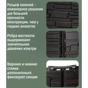 Компостер садовый «Бастион» усиленный, черный (люк черный), 1210 л