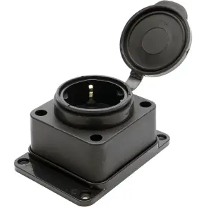 Колодка каучуковая с заземлением 1 гнездо16А IP44 черная Китай STEKKER RST16-31-44