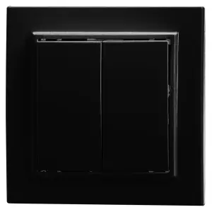 Выключатель двухклавишный СП 220V, 10А, черный (PSW10-9004-03) Эрна STEKKER