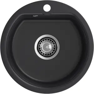Мойка мрамор ЭкоМ М-435 1 чаша D-435мм цвет черный арт. М-435.308
