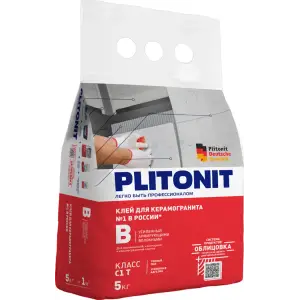 Клей плиточный PLITONIT B усиленный арм.волокнами 5 кг