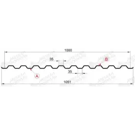 Профнастил "Металлпрофиль" С-21(Тип), 0.7 мм , оцинкованный 1.051 * м2