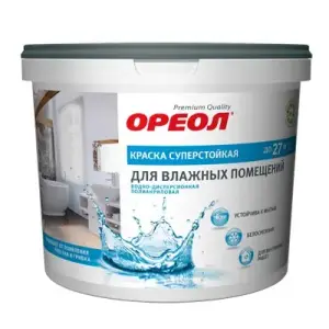 Краска Ореол ВДАК белоснежная суперстойкая для влажных помещений 3 кг 4981