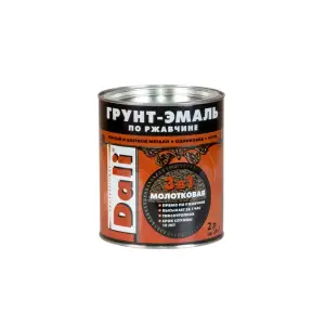 Грунт-эмаль по ржавчине с молотковым эффектом 3 в 1 DALI серая 2л