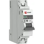 Выключатель автоматический 1п BA47-63 10A 4.5kA х-ка С PROxima ЕКF mcb4763-1-10C-pro