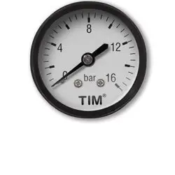 Манометр TIM аксиальный 16 бар, резьба 1/4" наружная