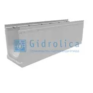 Лоток водоотводный GIDROLICA бетонный коробчатый (СО-200мм), с оцинкованной насадкой КU 100.26,3 (20).33(27,5) - BGU-Z, № 10-0, арт.14772