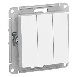Механизм выключателя трехклавишный СП AtlasDesign 10А белый SE ATN000131 Systeme Electric