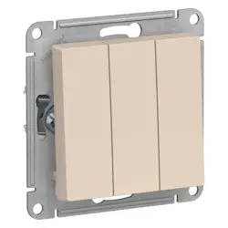 Механизм выключателя трехклавишный СП AtlasDesign 10А IP20 (сх. 1+1+1) 10AX беж. SE ATN000231 Systeme Electric