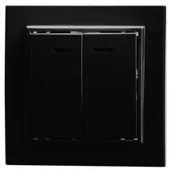Выключатель двухклавишный СП 220V, 10А, c индикатором, черный (PSW10-9002-03) Эрна STEKKER