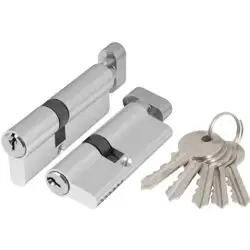Цилиндр Ajax (Аякс) с вертушкой AX102/60 mm (25+10+25) CP хром 5 ключей(39839)