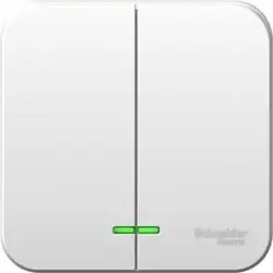 Выключатель 2-кл. ОП Blanca 10А IP20 (сх. 5) 250В с подсветкой с изолир. пластиной бел. Systeme Electric BLNVA105111 SE