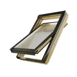 Окно ATICCO DAT 1002 F6 двухкамерное, дерево, прозрачный лак, 66*118